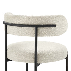 Albie Ivory/Black Boucle Fabric Dining Chairs (Set of 2) - Ornate Home