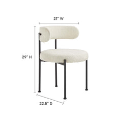 Albie Ivory/Black Boucle Fabric Dining Chairs (Set of 2) - Ornate Home