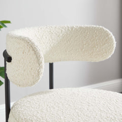 Albie Ivory/Black Boucle Fabric Dining Chairs (Set of 2) - Ornate Home