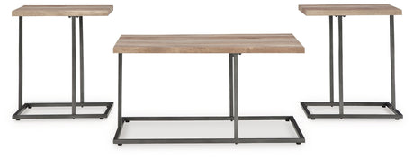 Albreane Grayish Brown/Black Occasional Table Set (Set of 3) - Ornate Home