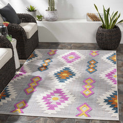 Alburg Southwestern Magenta Outdoor Carpet - Clearance - Ornate Home