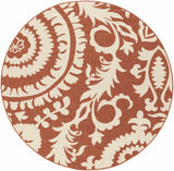 Alburnett Burnt Orange Floral Outdoor Rug - Clearance - Ornate Home