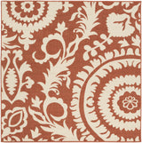 Alburnett Burnt Orange Floral Outdoor Rug - Clearance - Ornate Home