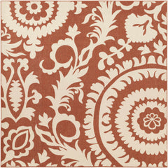 Alburnett Burnt Orange Floral Outdoor Rug - Clearance - Ornate Home