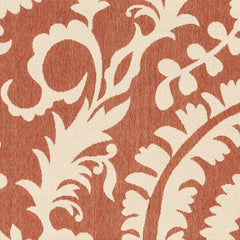 Alburnett Burnt Orange Floral Outdoor Rug - Clearance - Ornate Home