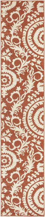 Alburnett Burnt Orange Floral Outdoor Rug - Clearance - Ornate Home