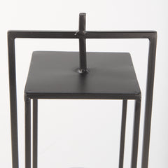 Albus Black Small Metal Rectangular Table Candle Holder - Ornate Home