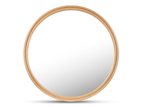 Alcott Oak Large Round Mirror - Ornate Home
