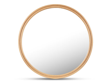 Alcott Oak Large Round Mirror - Ornate Home