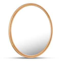 Alcott Oak Large Round Mirror - Ornate Home
