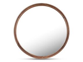 Alcott Walnut Large Round Mirror - Ornate Home