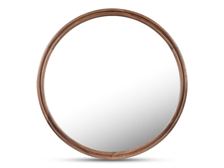Alcott Walnut Large Round Mirror - Ornate Home