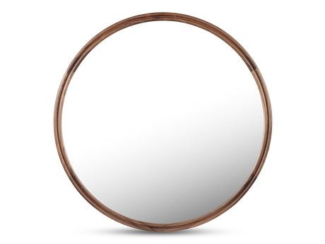 Alcott Walnut Small Round Mirror - Ornate Home