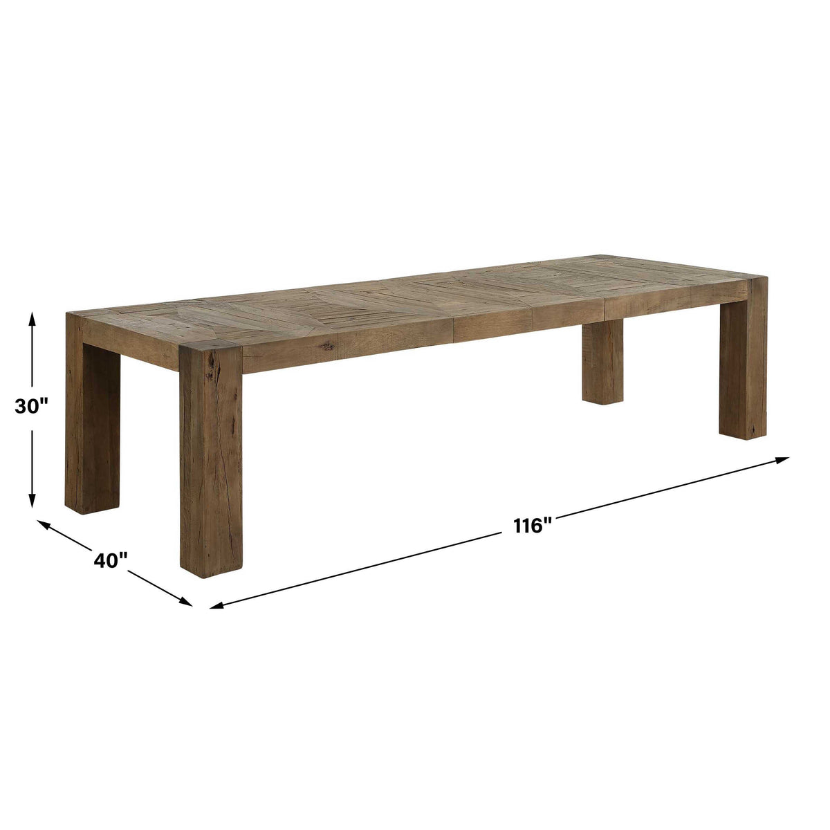 Aldan Reclaimed Oak Dining Table - Ornate Home