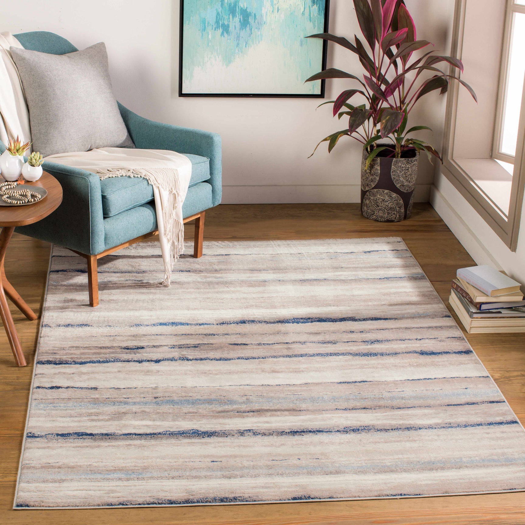 Aldavilla Abstract Striped Area Rug - Ornate Home