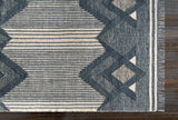 Aldbourne Blue Tassel Flatweave Wool Rug - Clearance - Ornate Home