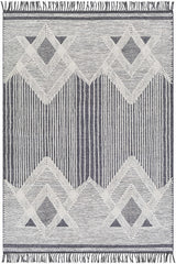 Aldbourne Gray Tassel Flatweave Wool Rug - Clearance - Ornate Home
