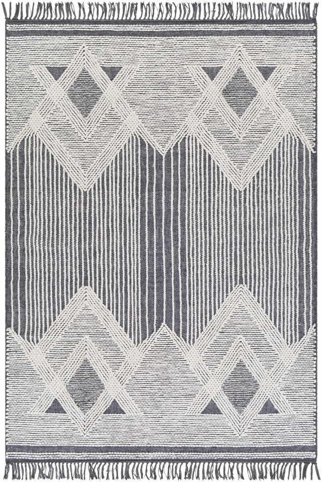Aldbourne Gray Tassel Flatweave Wool Rug - Clearance - Ornate Home