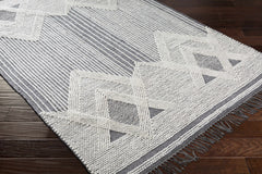 Aldbourne Gray Tassel Flatweave Wool Rug - Clearance - Ornate Home