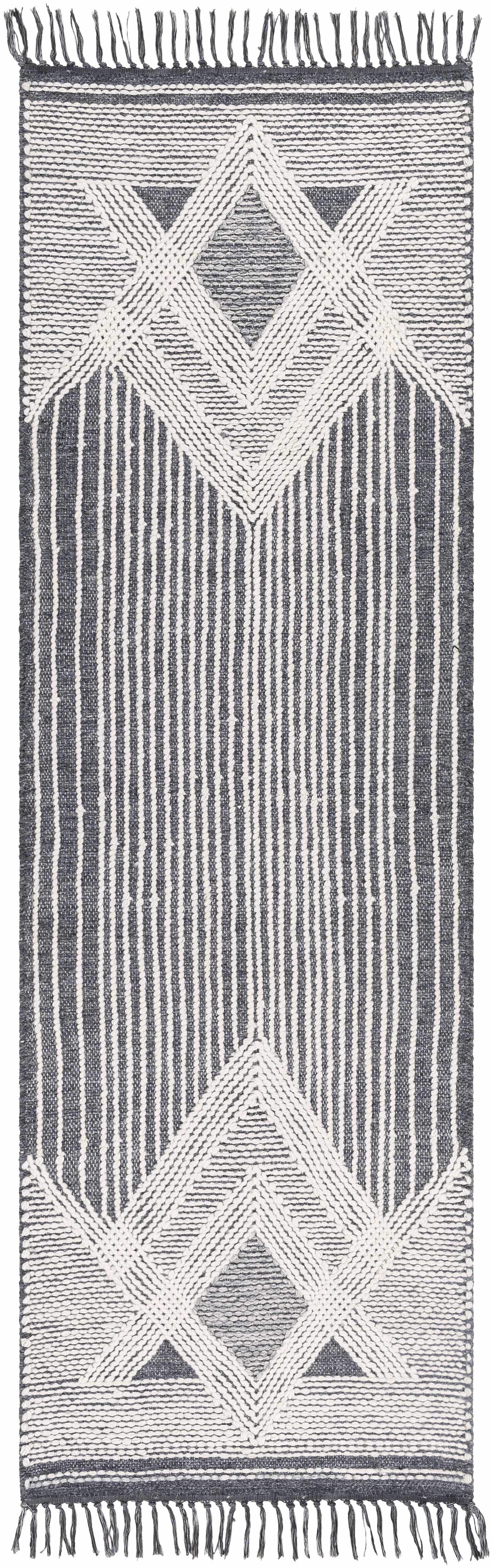 Aldbourne Gray Tassel Flatweave Wool Rug - Clearance - Ornate Home