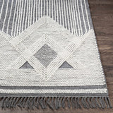 Aldbourne Gray Tassel Flatweave Wool Rug - Clearance - Ornate Home