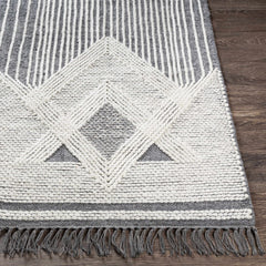 Aldbourne Gray Tassel Flatweave Wool Rug - Clearance - Ornate Home