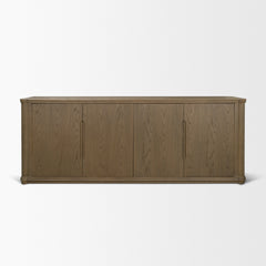 Alden Medium Brown Wood 4-Door Closed Sideboard - Ornate Home