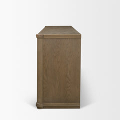 Alden Medium Brown Wood 4-Door Closed Sideboard - Ornate Home