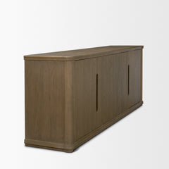 Alden Medium Brown Wood 4-Door Closed Sideboard - Ornate Home