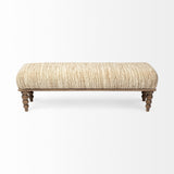 Alder Cream Upholstered Seat Wooden Base Accent Bench - Ornate Home