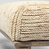 Alder Cream Upholstered Seat Wooden Base Accent Bench - Ornate Home