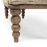 Alder Cream Upholstered Seat Wooden Base Accent Bench - Ornate Home