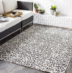 Alderbury White Leopard Print Outdoor Rug - Ornate Home