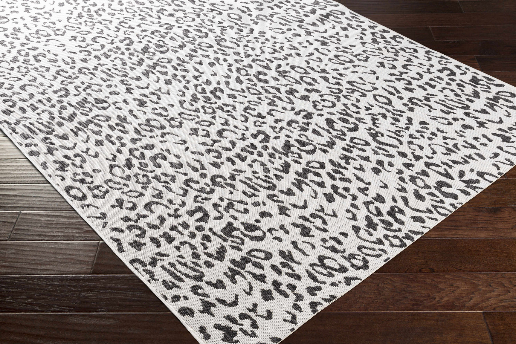 Alderbury White Leopard Print Outdoor Rug - Ornate Home