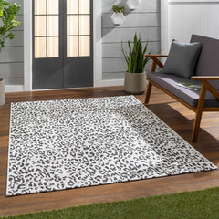 Alderbury White Leopard Print Outdoor Rug - Ornate Home