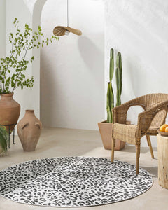 Alderbury White Leopard Print Outdoor Rug - Ornate Home