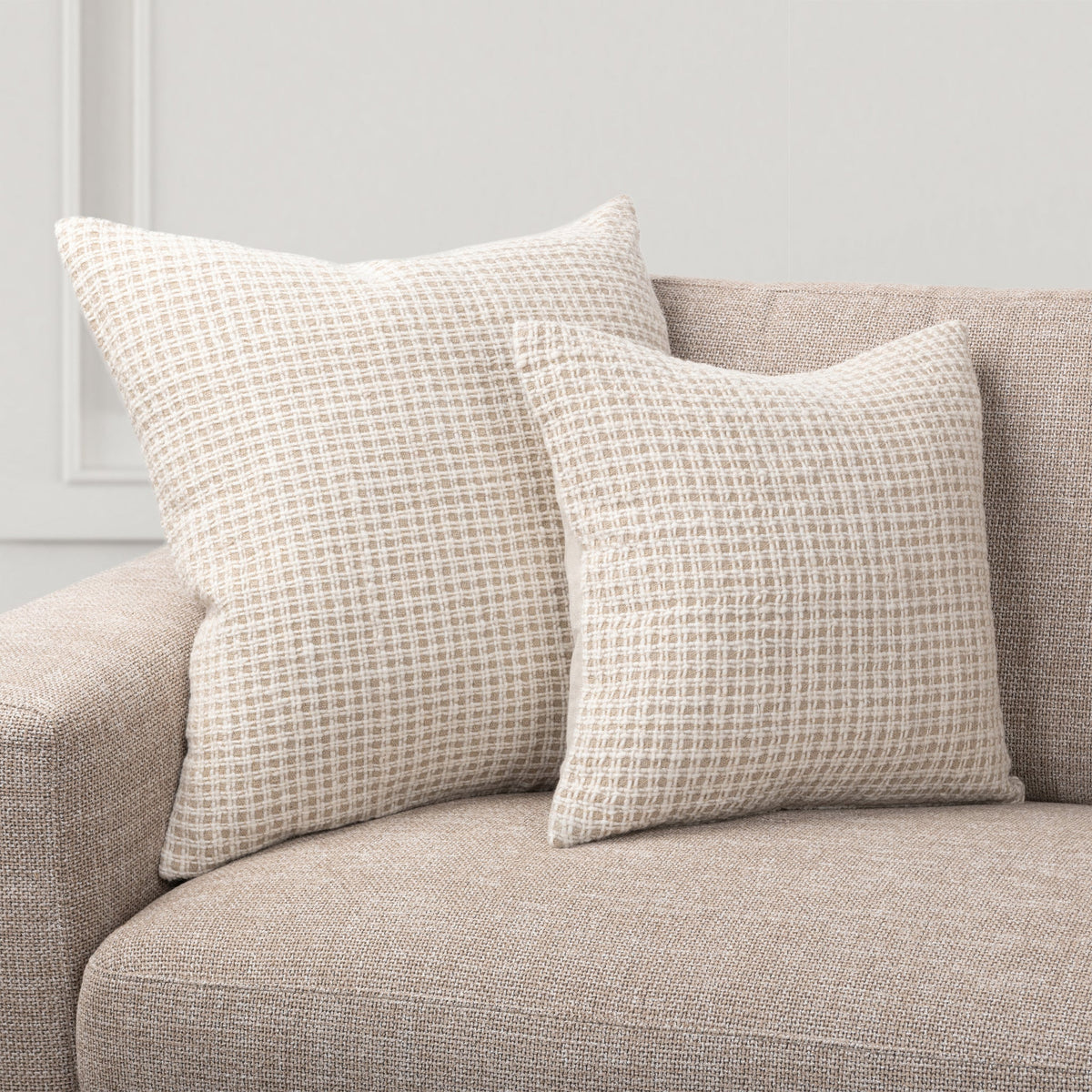 Alderton Natural 24"x24" Throw Pillow (Set of 2)