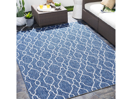 Aldford Denim Blue Trellis Outdoor Carpet - Ornate Home