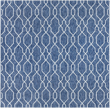 Aldford Denim Blue Trellis Outdoor Carpet - Ornate Home