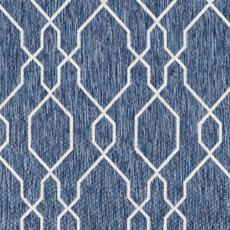Aldford Denim Blue Trellis Outdoor Carpet - Ornate Home