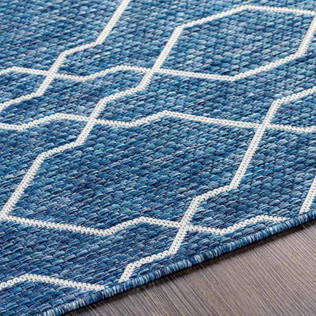 Aldford Denim Blue Trellis Outdoor Carpet - Ornate Home