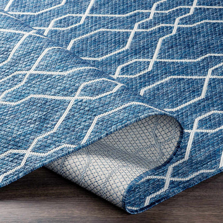 Aldford Denim Blue Trellis Outdoor Carpet - Ornate Home