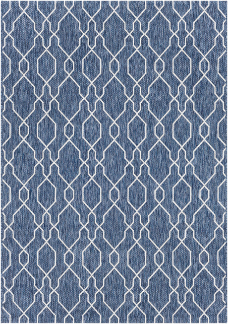 Aldford Denim Blue Trellis Outdoor Carpet - Ornate Home