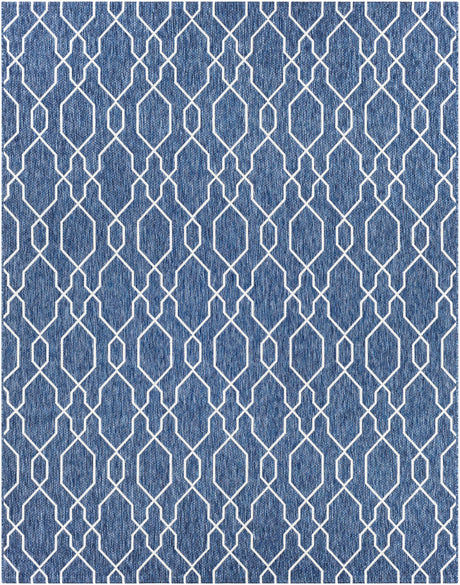 Aldford Denim Blue Trellis Outdoor Carpet - Ornate Home