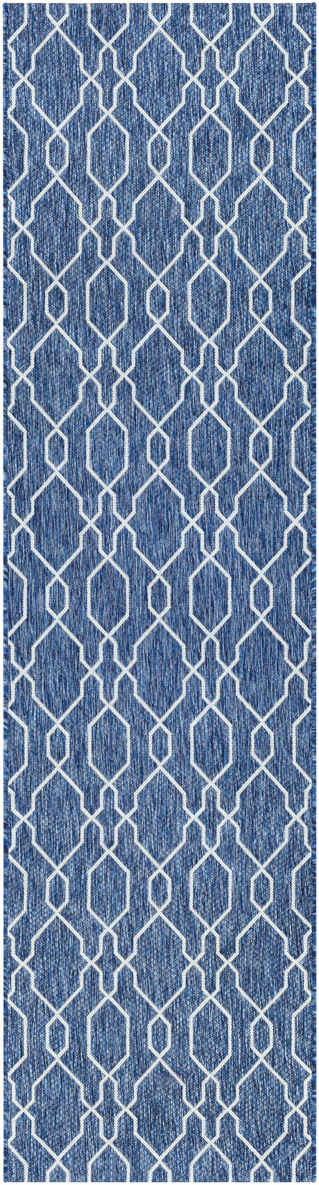 Aldford Denim Blue Trellis Outdoor Carpet - Ornate Home