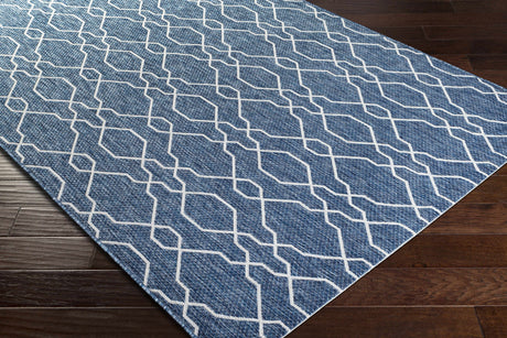 Aldford Denim Blue Trellis Outdoor Carpet - Ornate Home