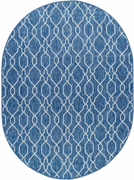 Aldford Denim Blue Trellis Outdoor Carpet - Ornate Home