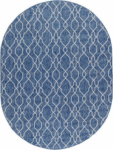Aldford Denim Blue Trellis Outdoor Carpet - Ornate Home