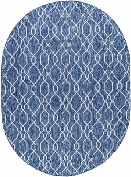 Aldford Denim Blue Trellis Outdoor Carpet - Ornate Home