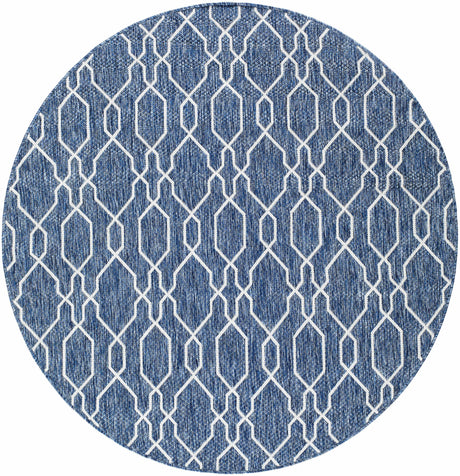 Aldford Denim Blue Trellis Outdoor Carpet - Ornate Home
